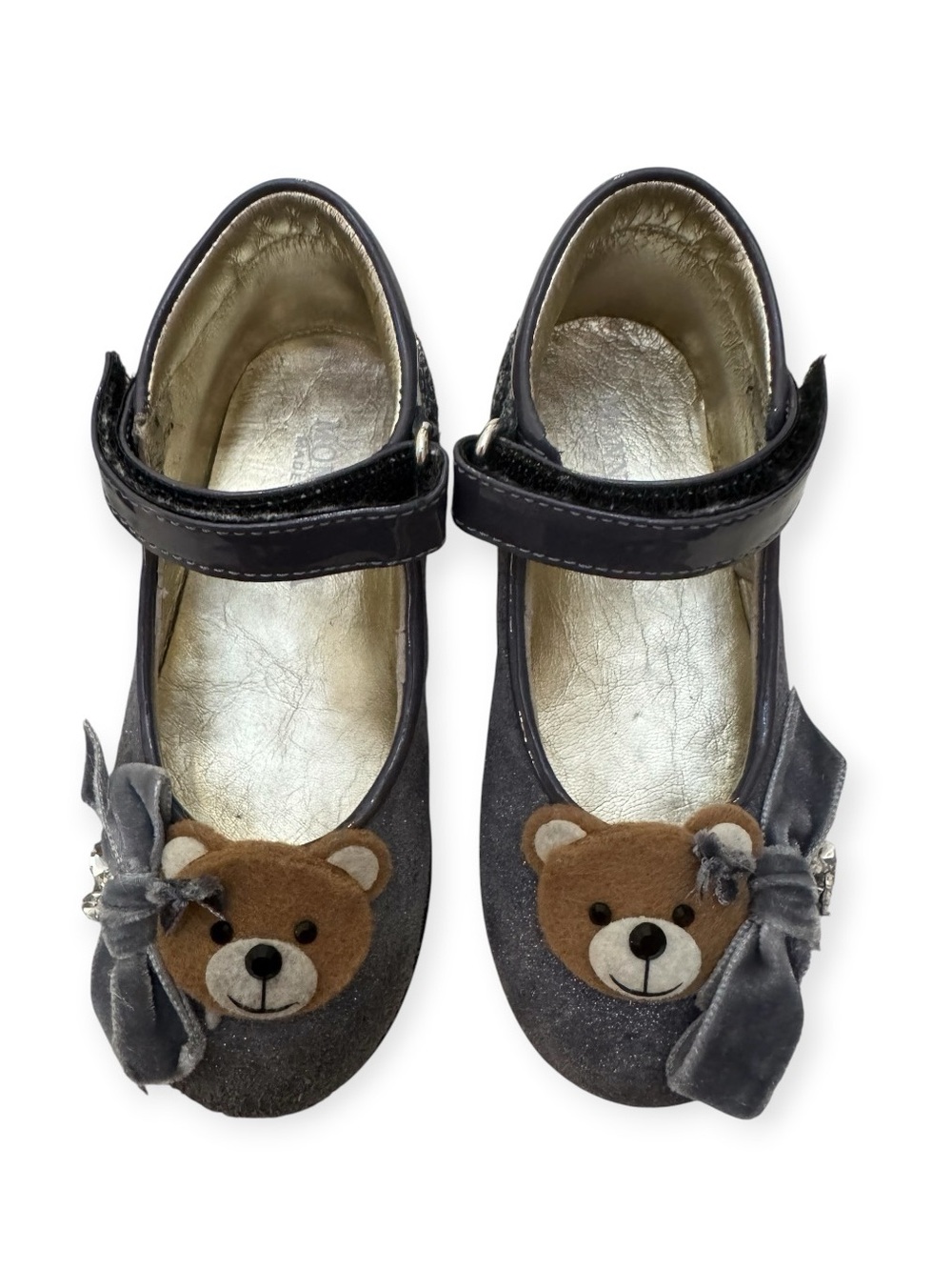 Monnalisa Teddy Bear Glitter Mary Jane Flats EU 24